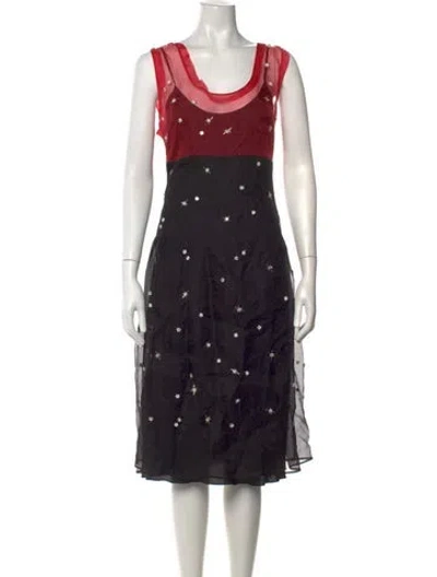 Pre-owned Miu Miu 2018 Midi Length Dress In Black