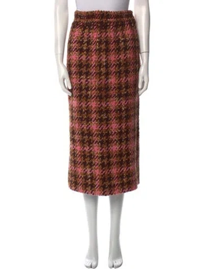Pre-owned Miu Miu 2018 Midi Length Skirt In Brown