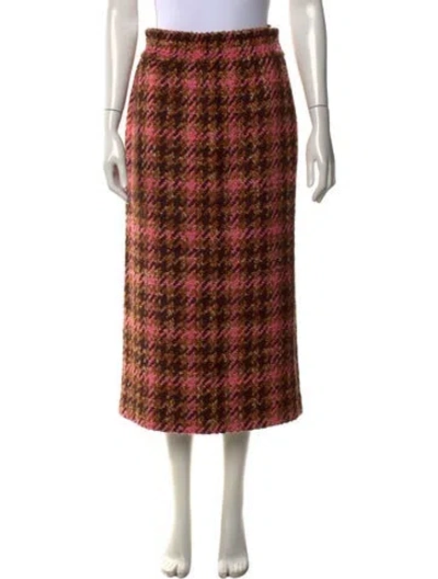Pre-owned Miu Miu 2018 Midi Length Skirt In Brown