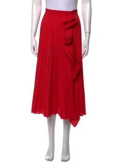 Pre-owned Miu Miu 2018 Midi Length Skirt In Red