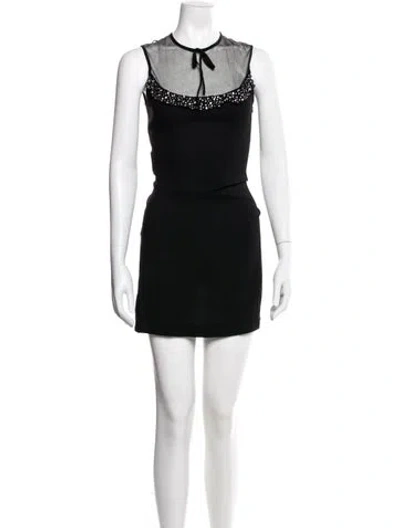 Pre-owned Miu Miu 2018 Mini Dress In Black