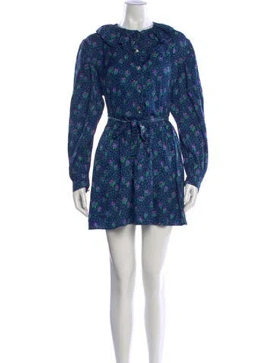 Pre-owned Miu Miu 2018 Mini Dress In Blue