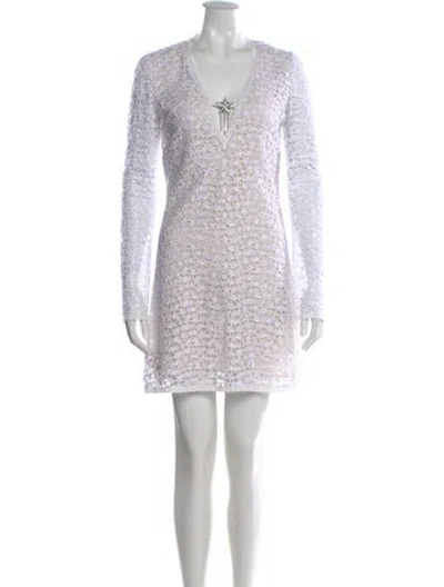 Pre-owned Miu Miu 2018 Mini Dress In White