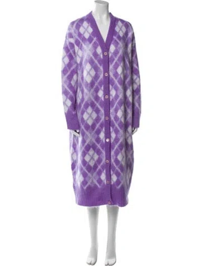 Pre-owned Miu Miu 2018 Mohair Sweater In Purple