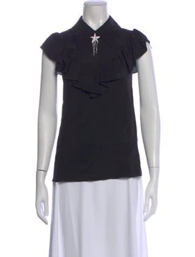 Pre-owned Miu Miu 2018 Short Sleeve Blouse In Black