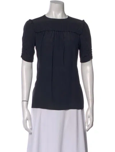 Pre-owned Miu Miu 2018 Silk Blouse In Blue