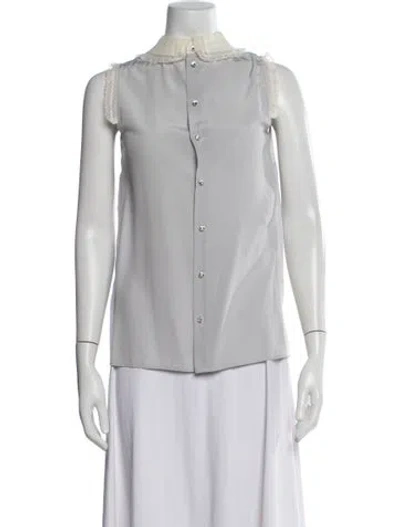 Pre-owned Miu Miu 2018 Silk Blouse In Blue