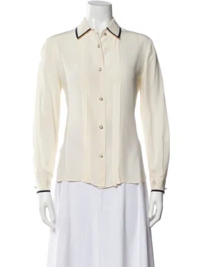 Pre-owned Miu Miu 2018 Silk Blouse In Neutral