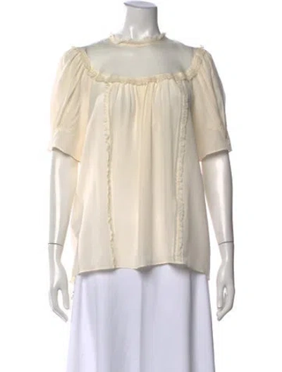 Pre-owned Miu Miu 2018 Silk Blouse In Neutral