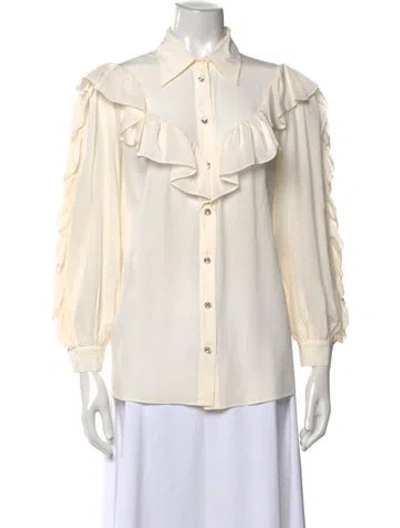 Pre-owned Miu Miu 2018 Silk Blouse In Neutrals
