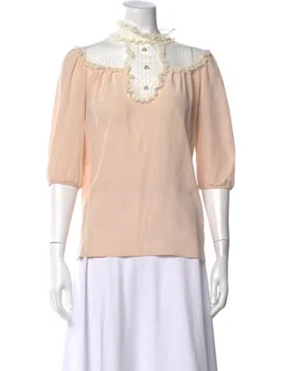 Pre-owned Miu Miu 2018 Silk Blouse In Neutrals