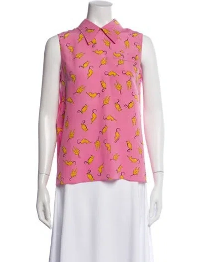 Pre-owned Miu Miu 2018 Silk Blouse In Pink