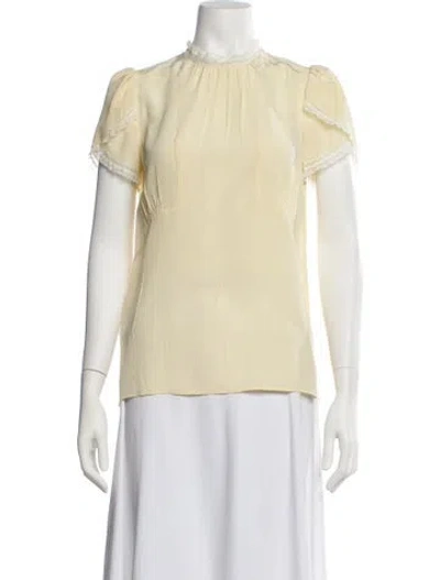 Pre-owned Miu Miu 2018 Silk Blouse In Yellow