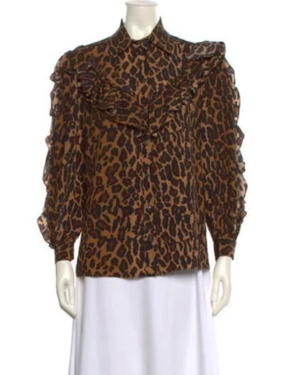 Pre-owned Miu Miu 2018 Silk Button-up Top In Neutral