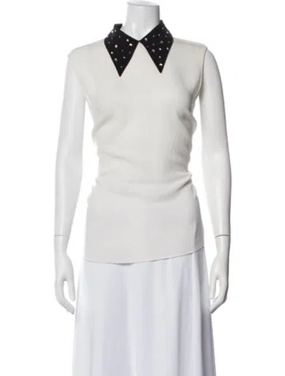 Pre-owned Miu Miu 2018 Sleeveless Top In White
