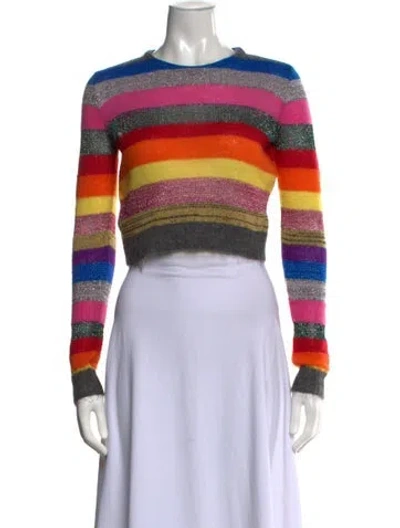 Pre-owned Miu Miu 2018 Striped Sweater In Blue/metallic