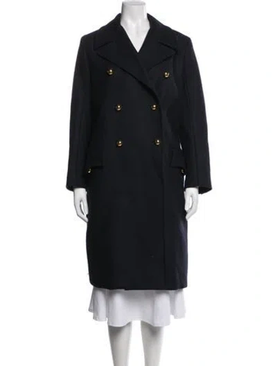 Pre-owned Miu Miu 2018 Virgin Wool Peacoat In Black