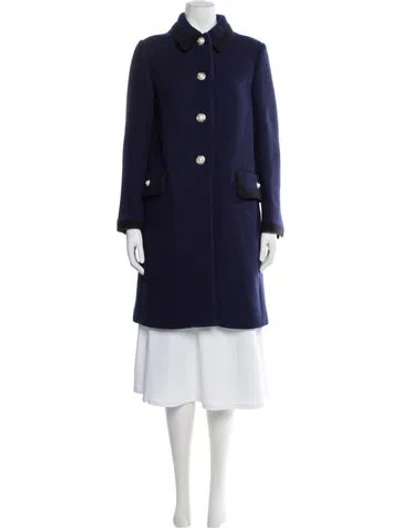 Pre-owned Miu Miu 2018 Virgin Wool Peacoat In Blue