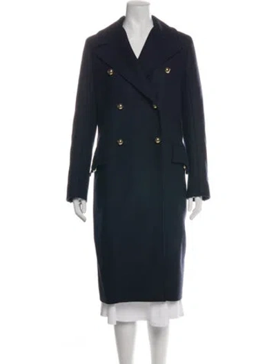 Pre-owned Miu Miu 2018 Virgin Wool Peacoat In Blue