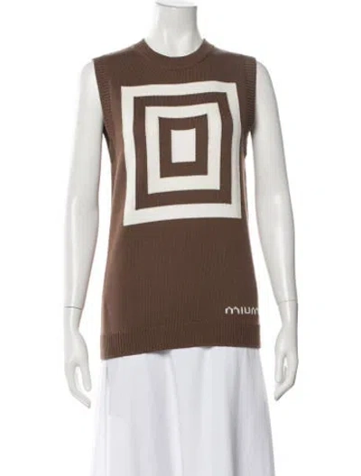 Pre-owned Miu Miu 2018 Virgin Wool Sweater In Brown