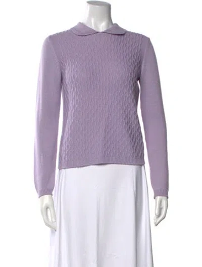 Pre-owned Miu Miu 2018 Virgin Wool Sweater In Purple