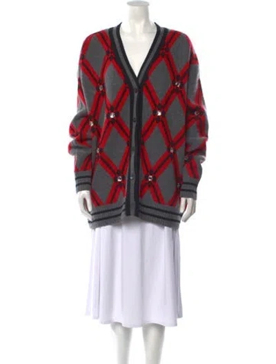 Pre-owned Miu Miu 2018 Virgin Wool Sweater W/ Tags In Red