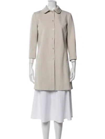 Pre-owned Miu Miu 2018 Virgin Wool Trench Coat In Neutral