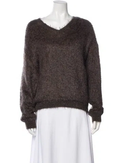 Pre-owned Miu Miu 2018 V-neck Sweater In Gray
