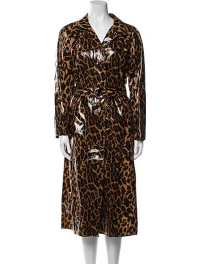 Pre-owned Miu Miu 2019 Animal Print Trench Coat W/ Tags In Neutral