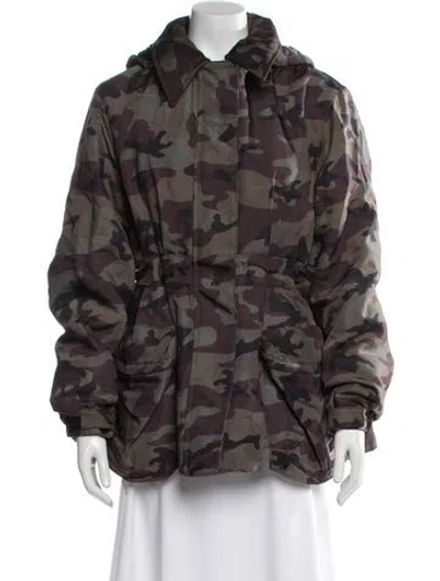 Pre-owned Miu Miu 2019 Camouflage Print Coat In Multi