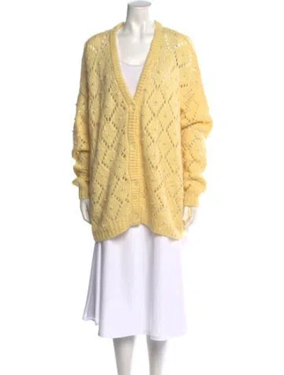 Pre-owned Miu Miu 2019 Cashmere Sweater In Yellow