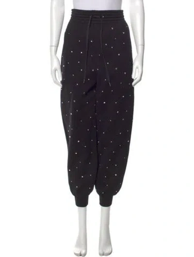 Pre-owned Miu Miu 2019 Crystal Embellishments Sweatpants In Black