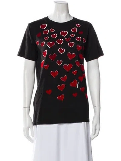 Pre-owned Miu Miu 2019 Graphic Print T-shirt W/ Tags In Black