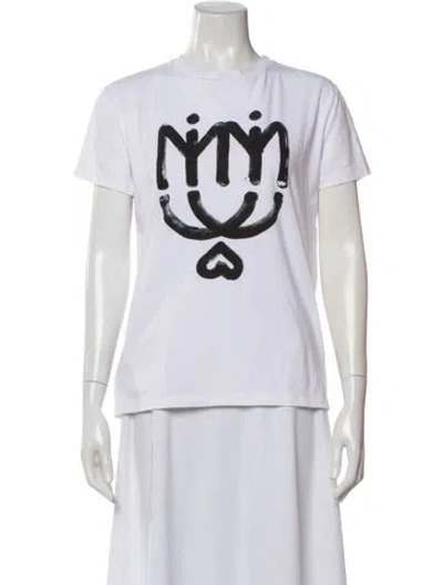 Pre-owned Miu Miu 2019 Graphic Print T-shirt In White