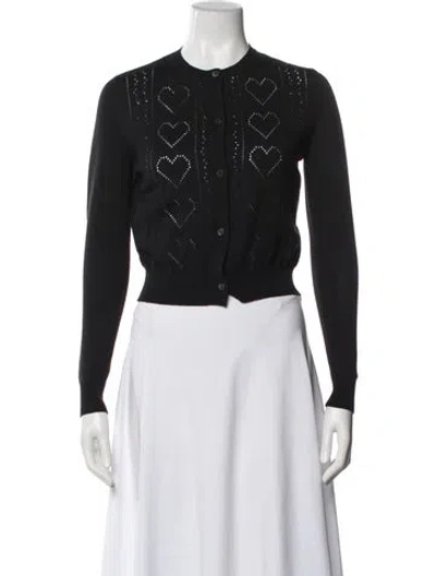 Pre-owned Miu Miu 2019 Heart Print Sweater In Black