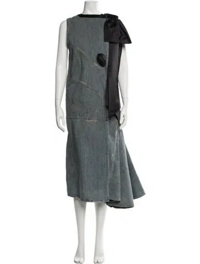 Pre-owned Miu Miu 2019 Long Dress In Blue
