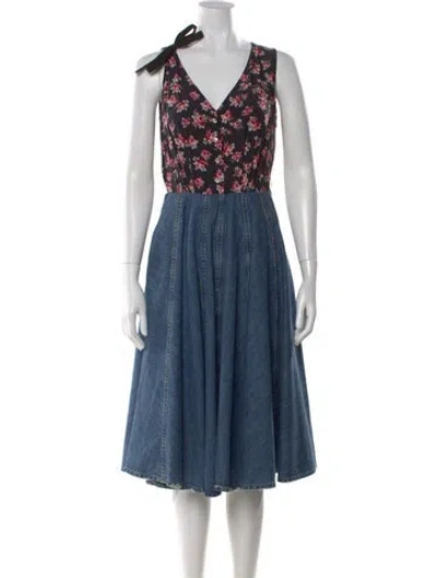 Pre-owned Miu Miu 2019 Midi Length Dress In Blue