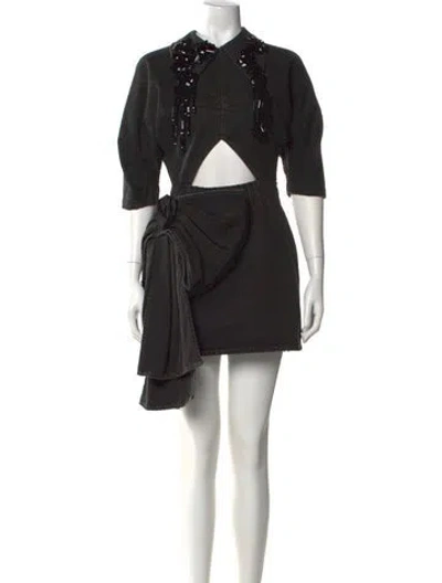 Pre-owned Miu Miu 2019 Mini Dress In Black