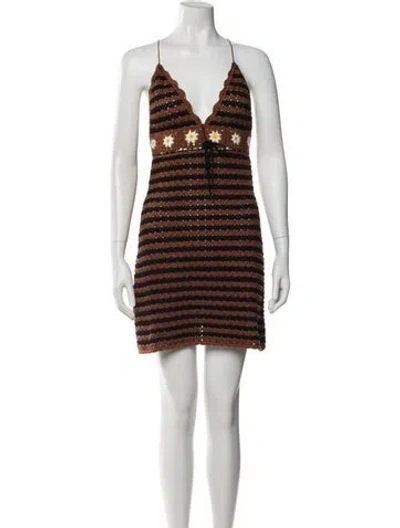 Pre-owned Miu Miu 2019 Mini Dress In Brown