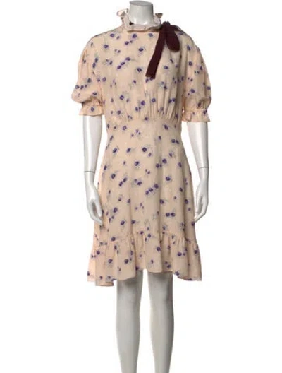 Pre-owned Miu Miu 2019 Mini Dress In Neutrals