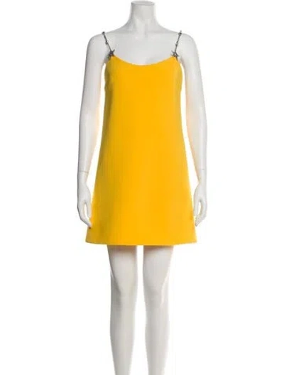 Pre-owned Miu Miu 2019 Mini Dress In Yellow