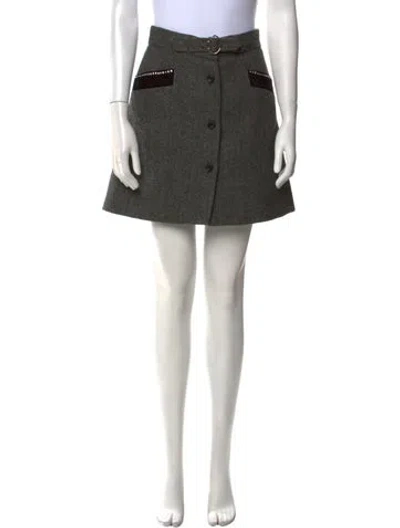 Pre-owned Miu Miu 2019 Mini Skirt In Gray