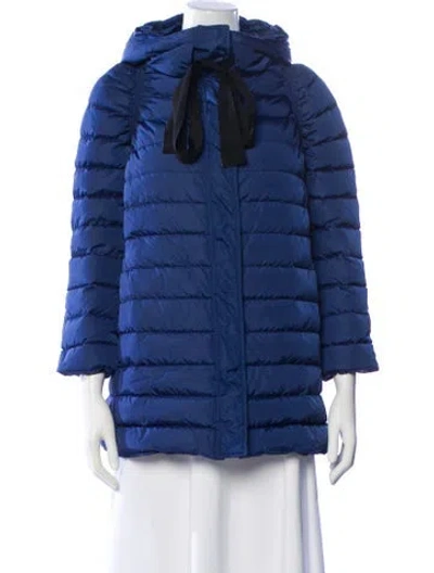 Pre-owned Miu Miu 2019 Nylon Down Coat In Blue