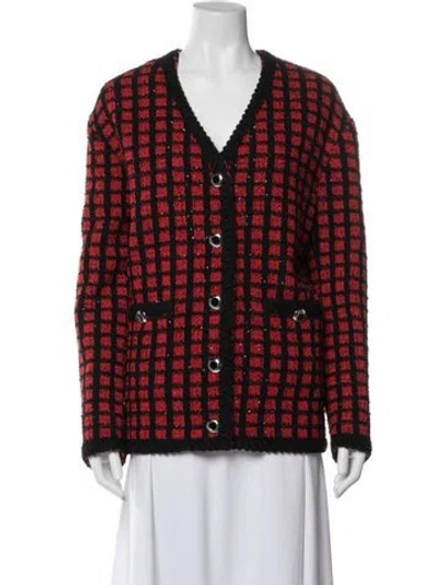 Pre-owned Miu Miu 2019 Plaid Print Jacket W/ Tags In Red