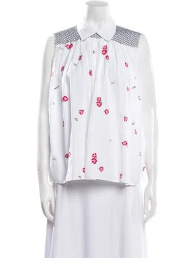 Pre-owned Miu Miu 2019 Printed Button-up Top In Neutral