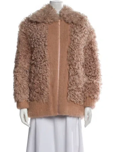 Pre-owned Miu Miu 2019 Shearling Fur Jacket In Pink