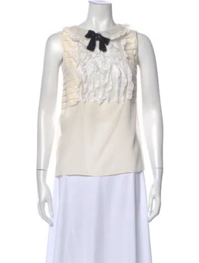 Pre-owned Miu Miu 2019 Silk Blouse In Neutral