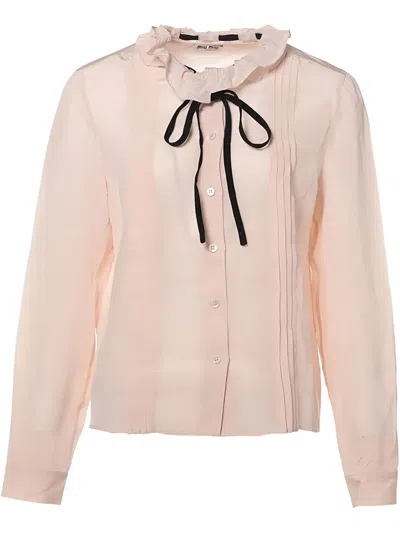 Pre-owned Miu Miu 2019 Silk Blouse In Pink
