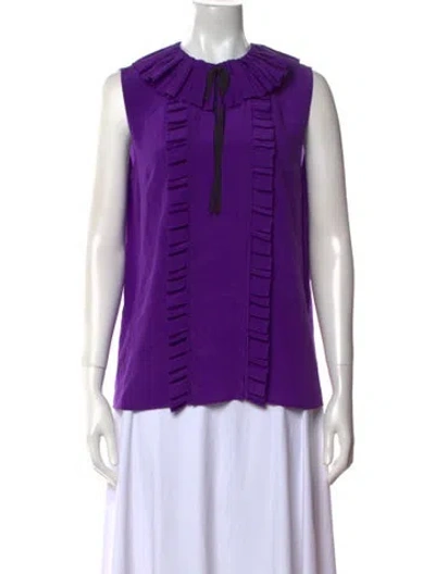 Pre-owned Miu Miu 2019 Silk Blouse W/ Tags In Purple