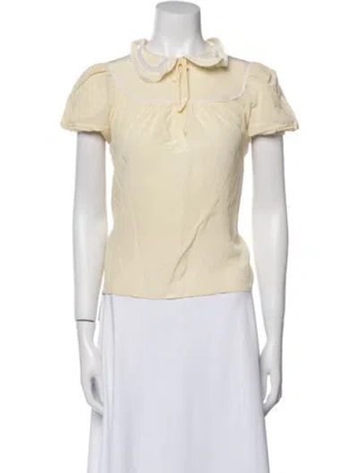 Pre-owned Miu Miu 2019 Silk Blouse In Yellow